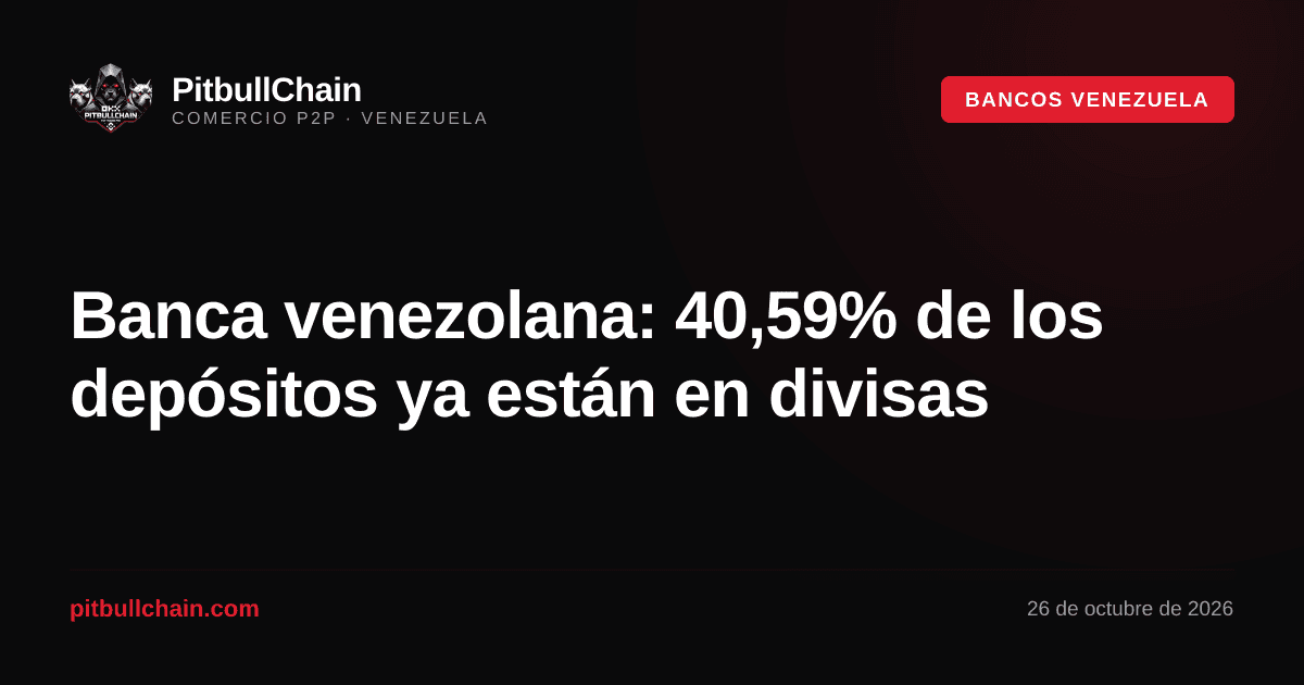 Banca venezolana: 40,59% de los depósitos ya están en divisas