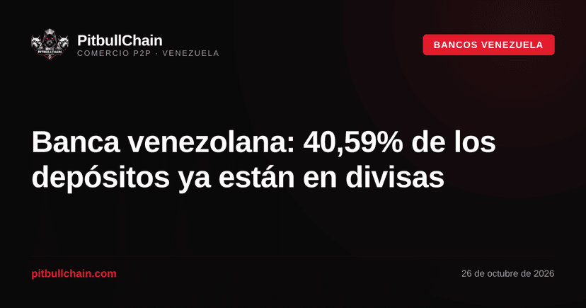 Banca venezolana: 40,59% de los depósitos ya están en divisas