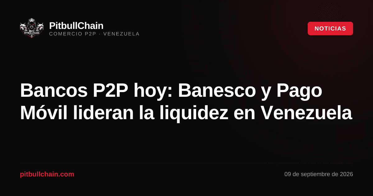 Bancos P2P hoy: Banesco y Pago Móvil lideran la liquidez en Venezuela