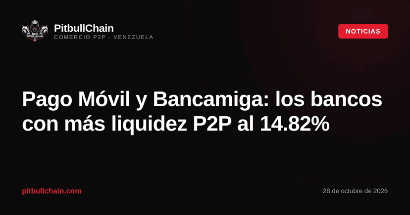 Pago Móvil y Bancamiga: los bancos con más liquidez P2P al 14.82%