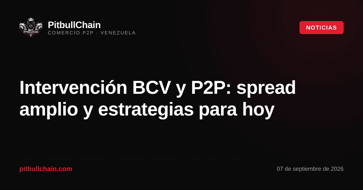 Intervención BCV y P2P: spread amplio y estrategias para hoy