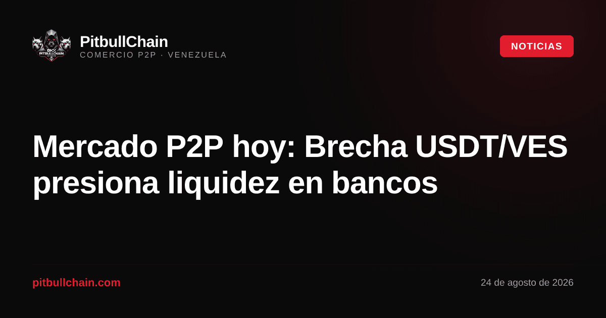 Mercado P2P hoy: Brecha USDT/VES presiona liquidez en bancos