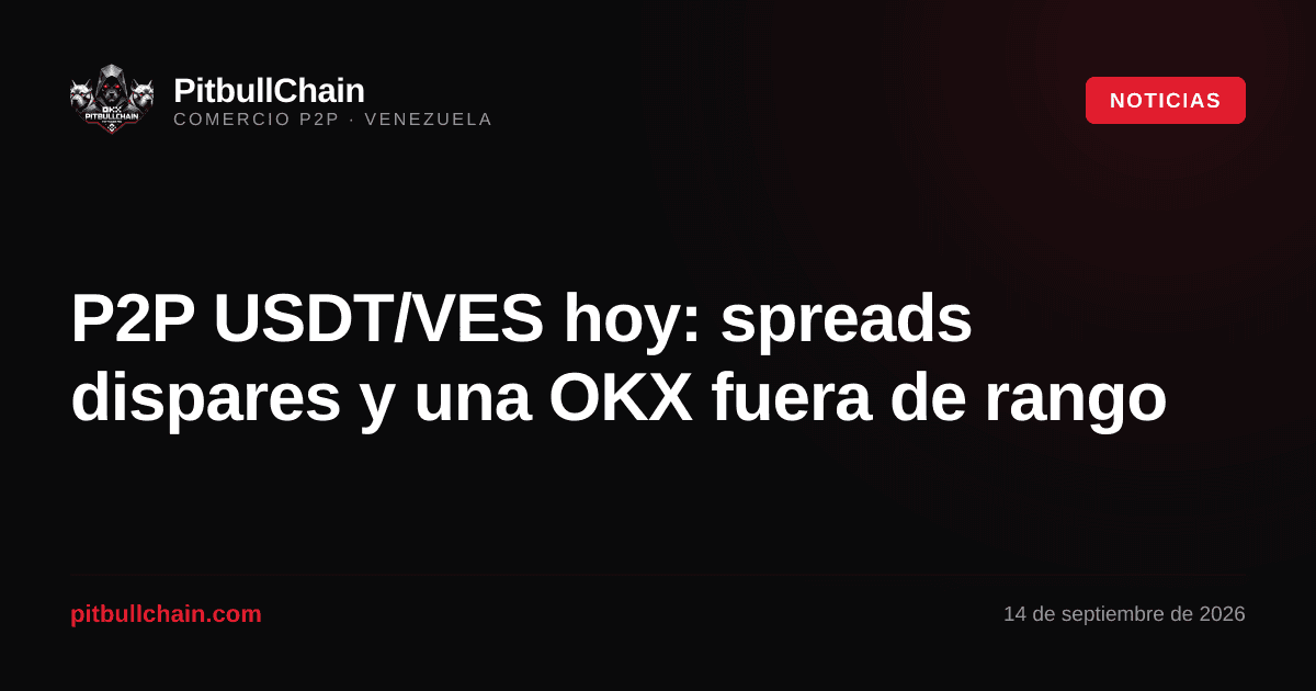 P2P USDT/VES hoy: spreads dispares y una OKX fuera de rango