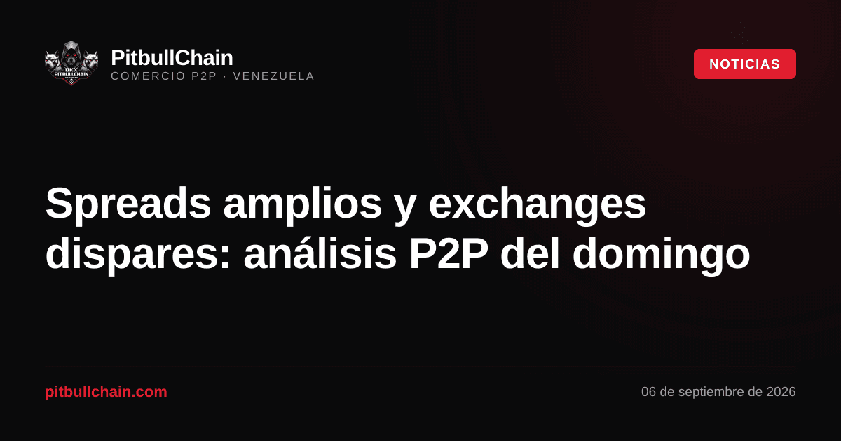 Spreads amplios y exchanges dispares: análisis P2P del domingo
