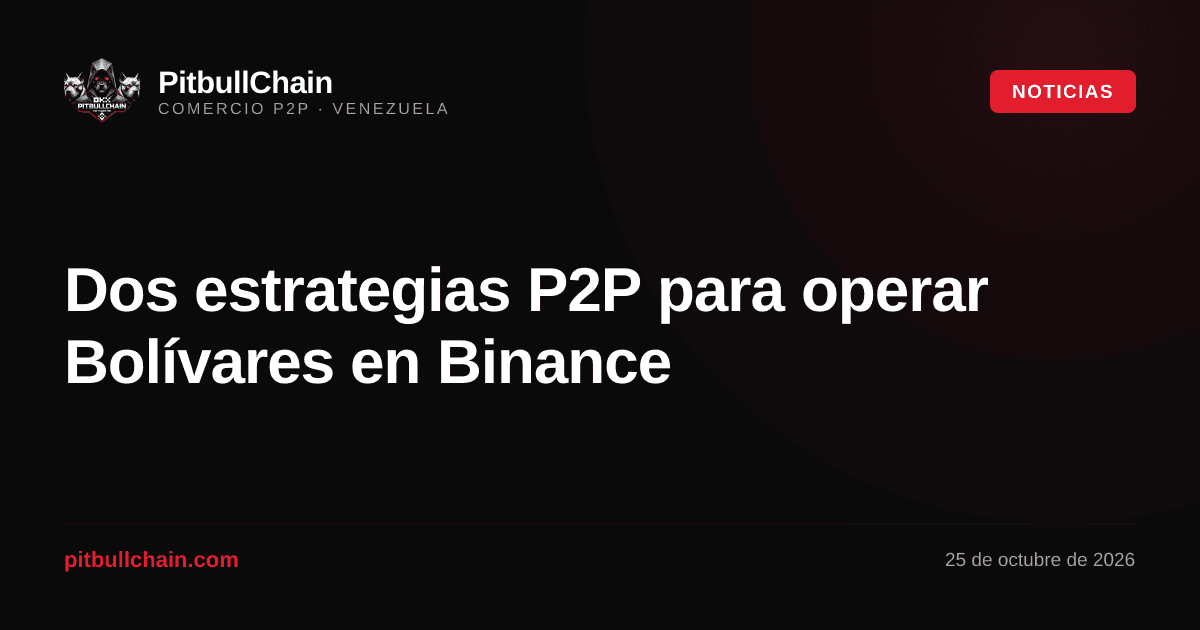 Dos estrategias P2P para operar Bolívares en Binance