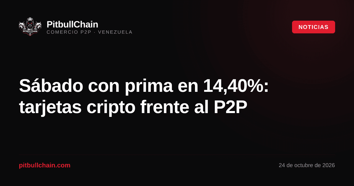 Sábado con prima en 14,40%: tarjetas cripto frente al P2P