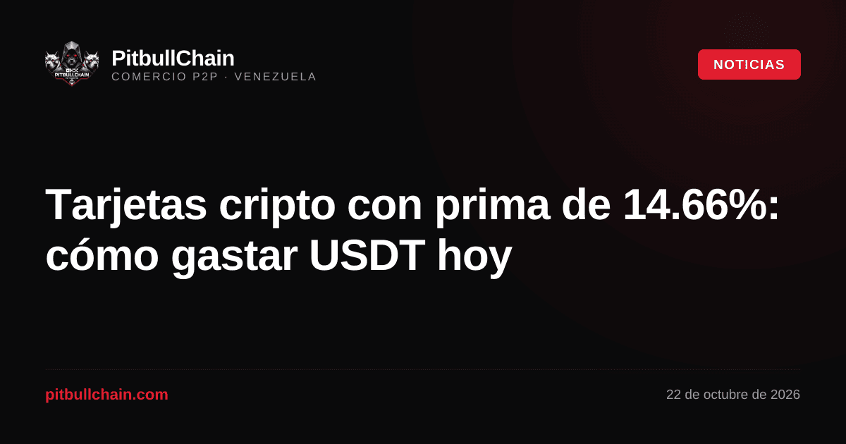 Tarjetas cripto con prima de 14.66%: cómo gastar USDT hoy