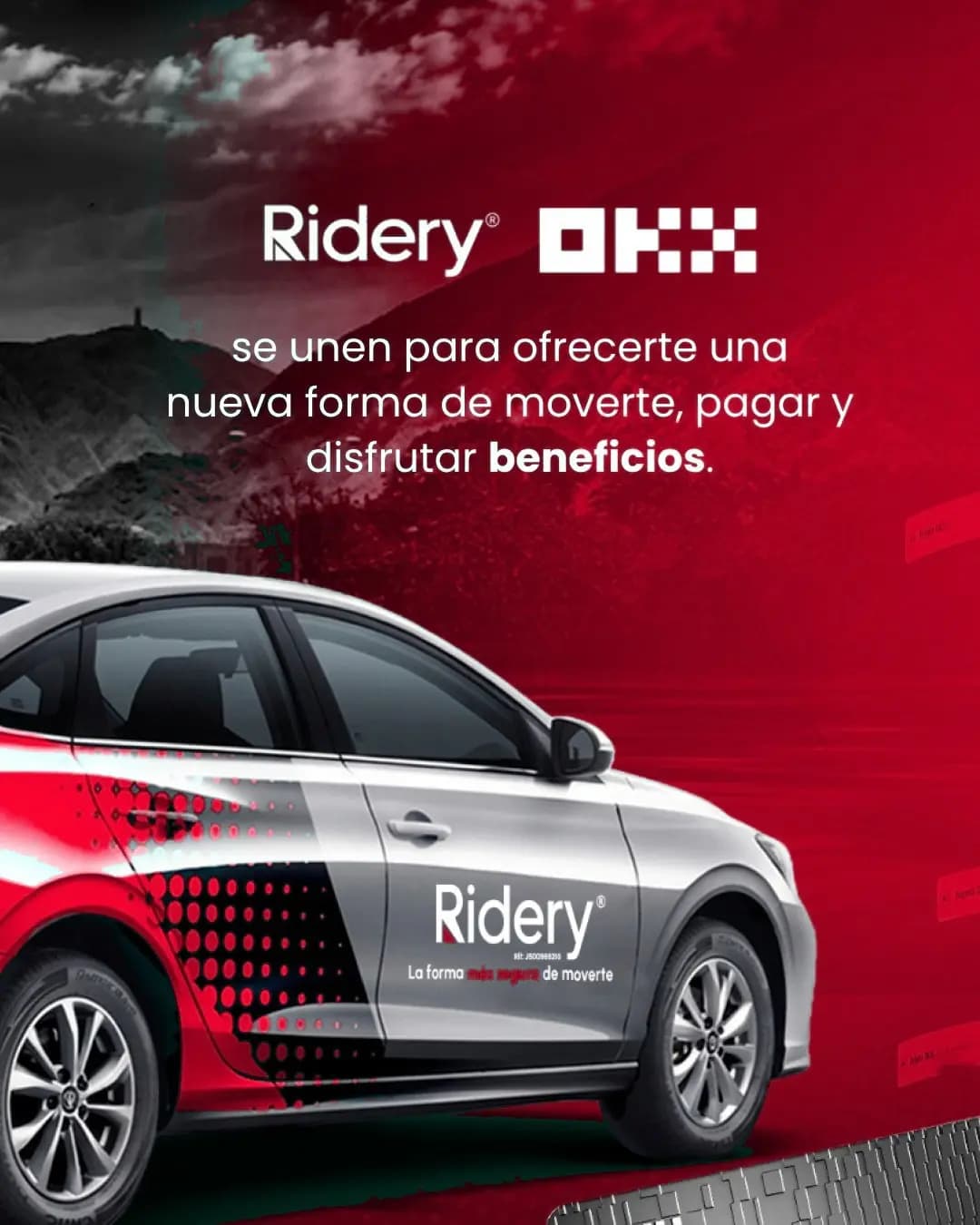 Ridery y OKX se unen para ofrecerte una nueva forma de moverte, pagar y disfrutar beneficios