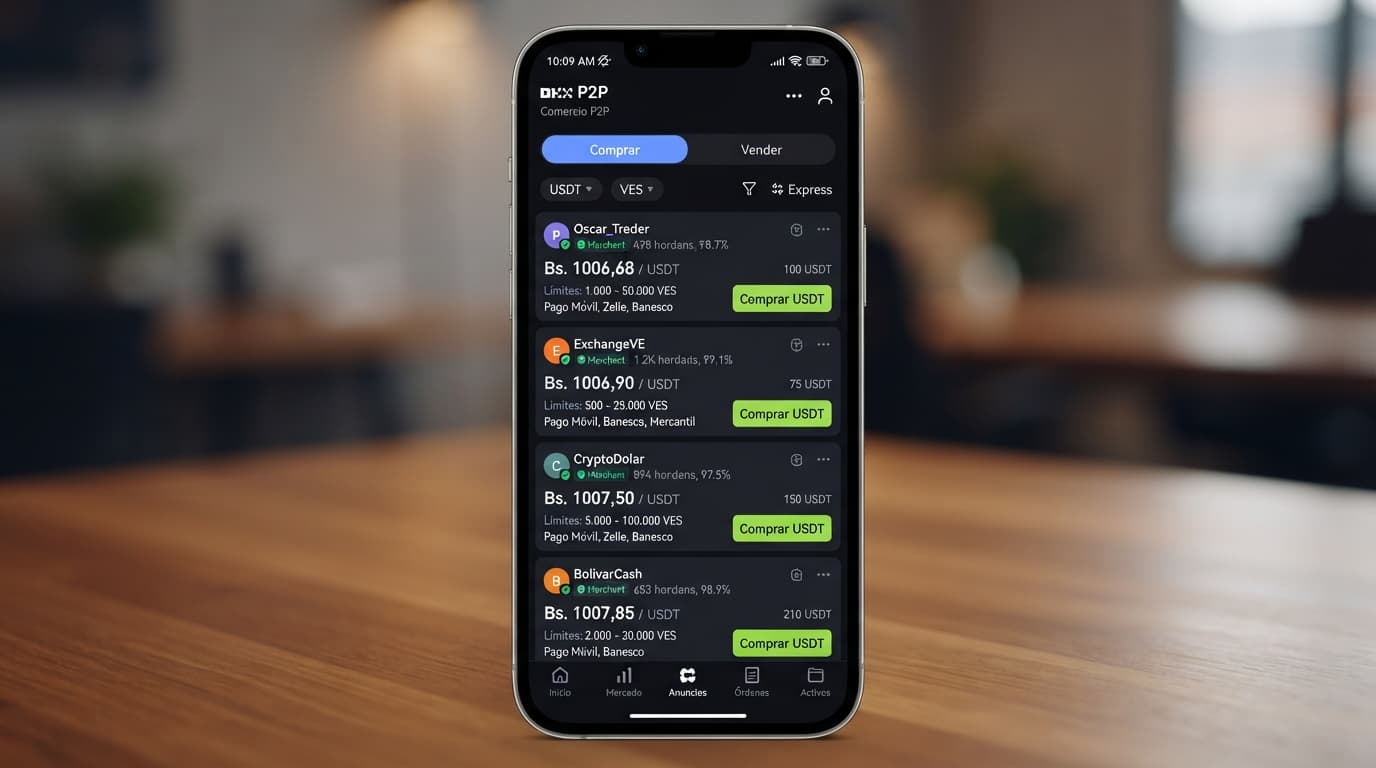 Análisis P2P: Spread de 1,85% y prima de 13,9% en USDT frente al BCV