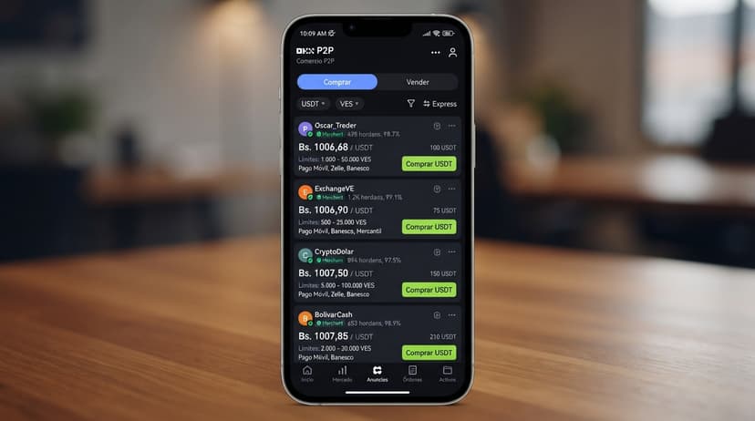 Análisis P2P: Spread de 1,85% y prima de 13,9% en USDT frente al BCV
