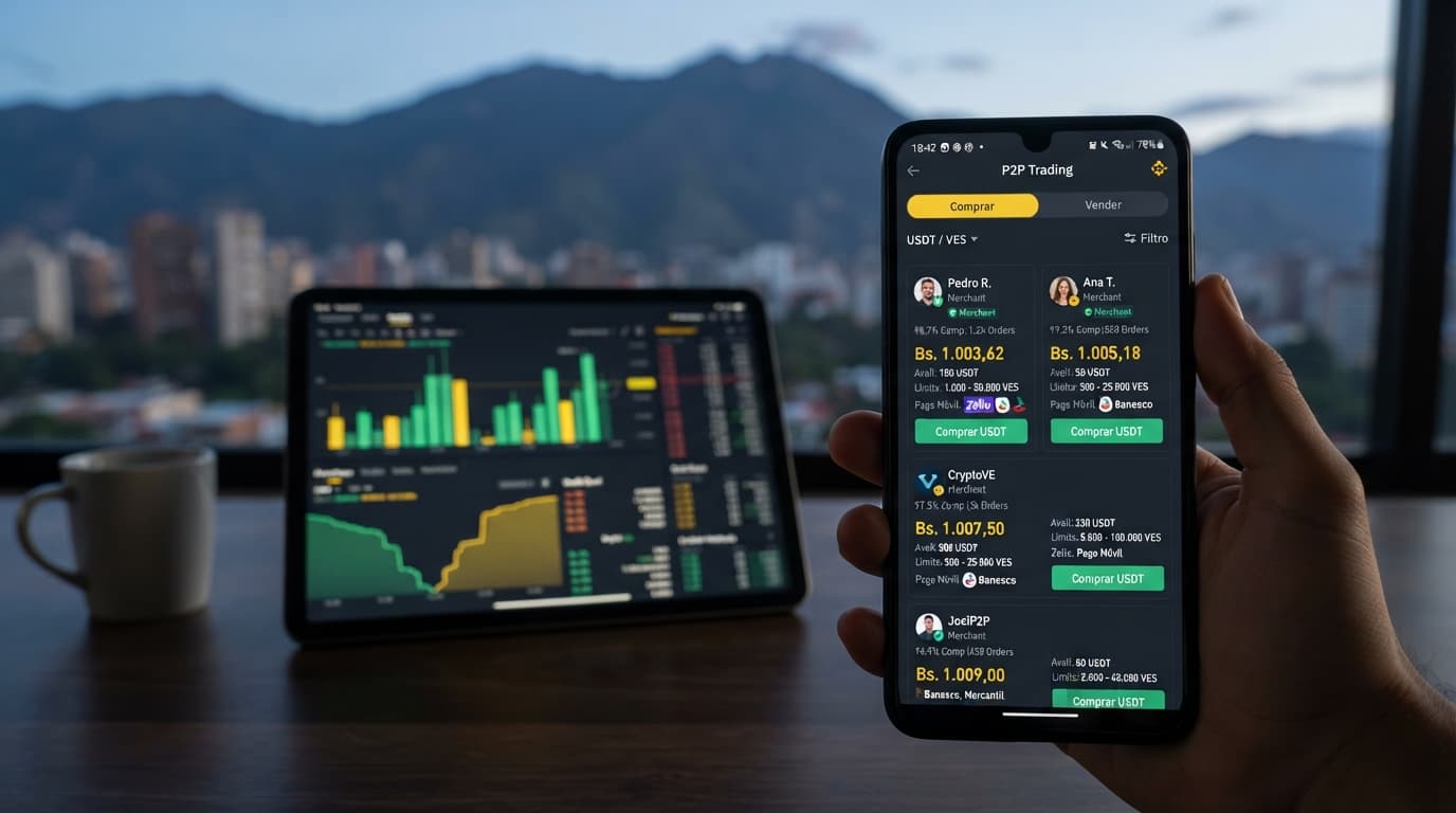 Análisis USDT/VES: Prima de 15,09% frente al BCV y spread P2P de 4,2%