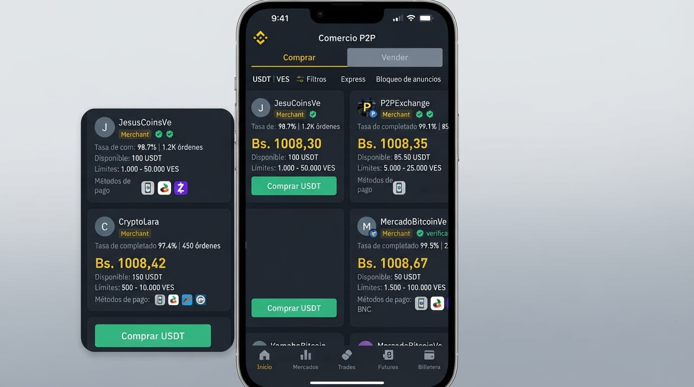 Análisis USDT/VES: Prima de 15.47% frente al BCV y spread P2P de 5.09%