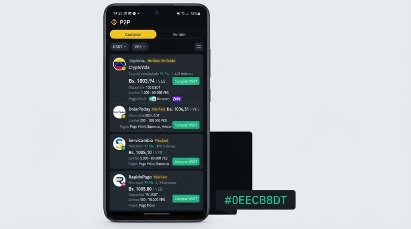 Análisis USDT/VES: Prima del 14,48% frente al BCV y spread P2P en 3,33%