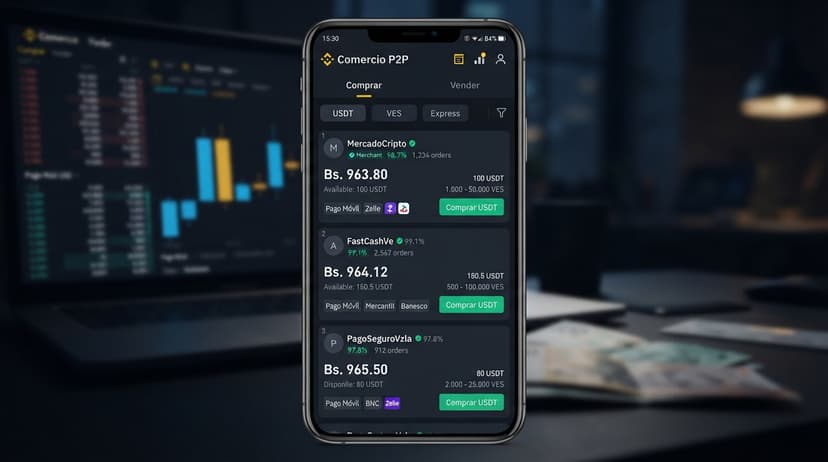 Anatomía del spread USDT/VES: 4,44% agregado y 0,14% real