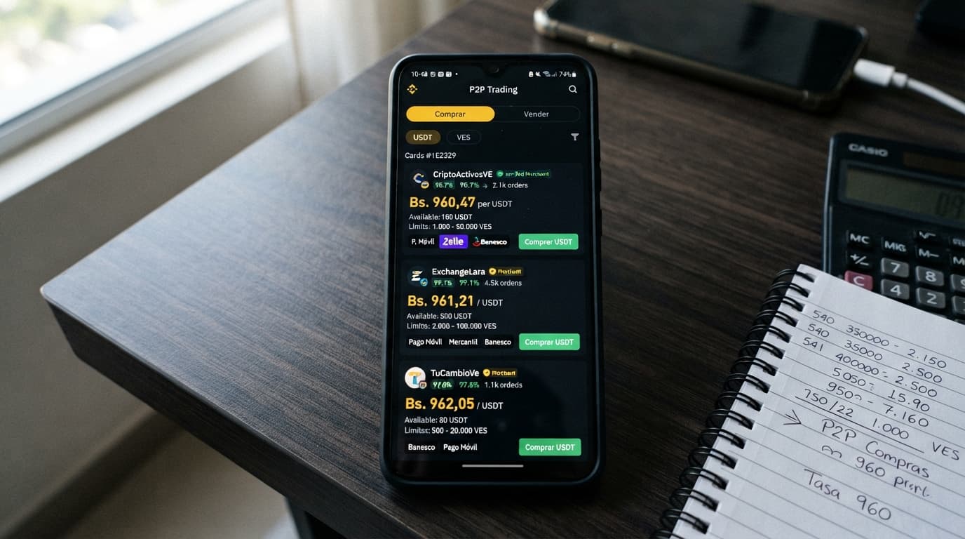 BCV 847,44 vs USDT P2P: la prima del 14% y el spread real de 0,15%