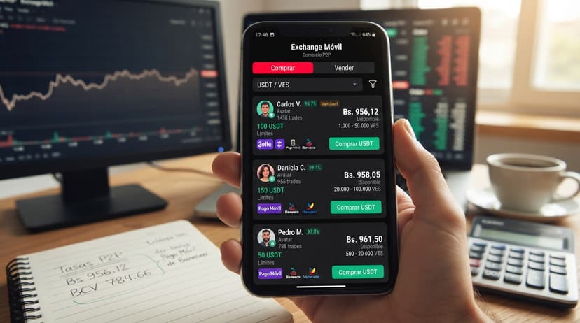 BCV 860,1753: la prima del USDT P2P se sostiene en 11,94%