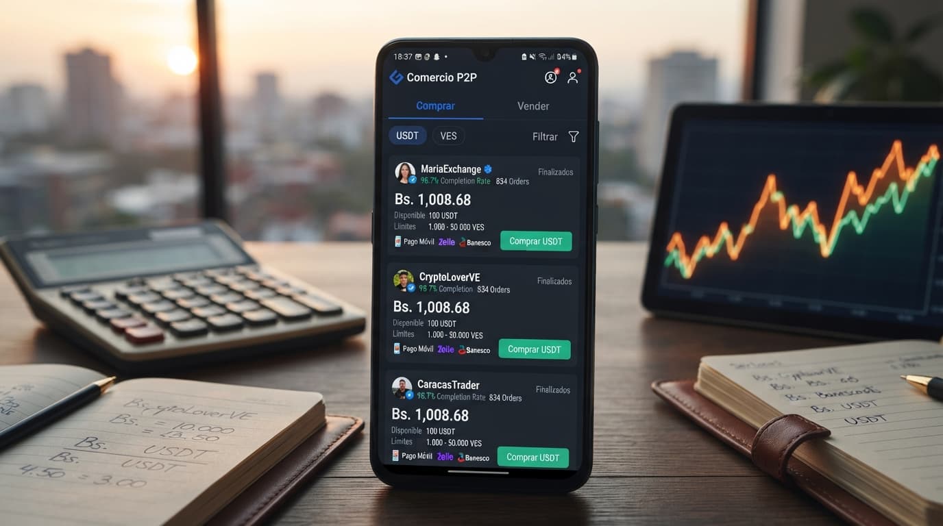 BCV 875,65 Bs/USD frente al P2P: por qué la prima cambia según el lado