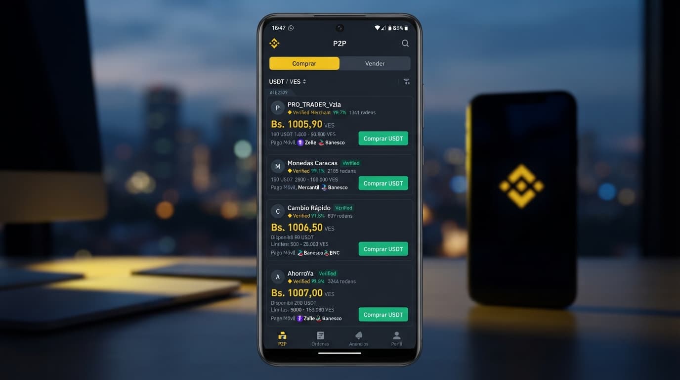 Binance vs Bybit: disponibilidad y spread en el comercio P2P con bolívares