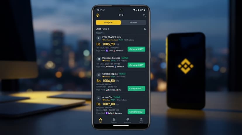 Binance vs Bybit: disponibilidad y spread en el comercio P2P con bolívares