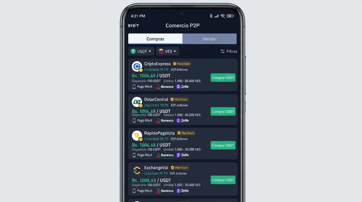Binance vs Bybit P2P en Venezuela: liquidez, bancos y spread real