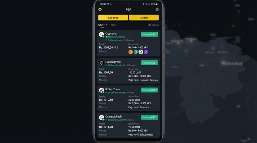 Binance y Bybit: 226 anuncios P2P en bolívares y brecha entre plataformas