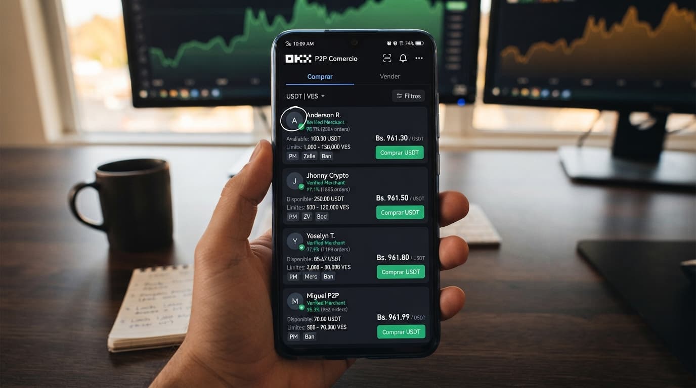 Binance y Bybit concentran el P2P de USDT en Venezuela: bid, ask y brecha