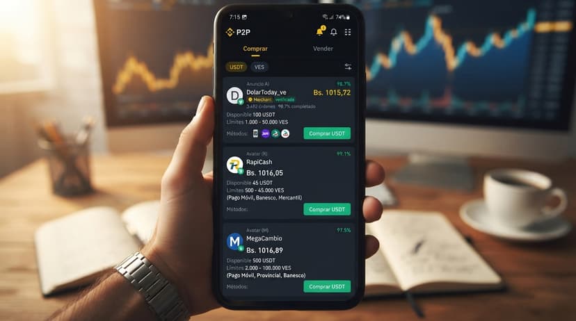 Binance y Bybit en P2P USDT/VES: profundidad por banco y spread real