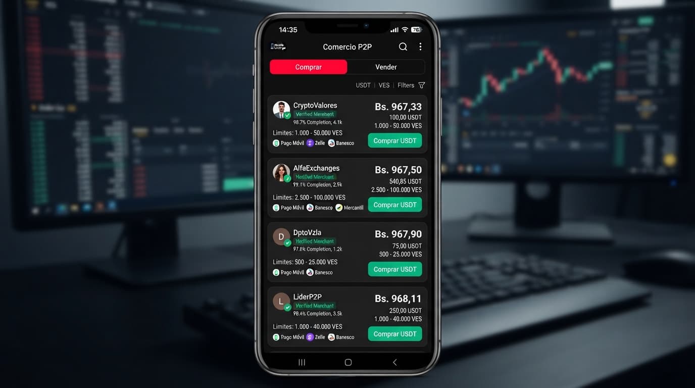 Brecha cambiaria del USDT frente al BCV y liquidez en Binance P2P y Bybit