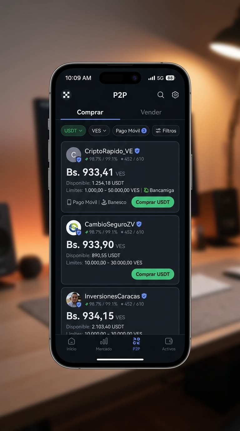 Brecha entre USDT P2P y dólar BCV alcanza 19,6% en el mercado venezolano