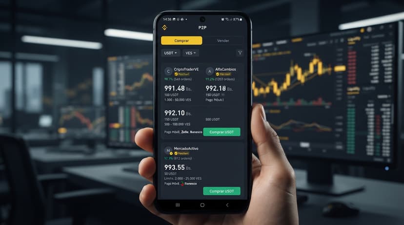 Comercio P2P en Venezuela: 3.92% de spread entre Binance y MEXC hoy