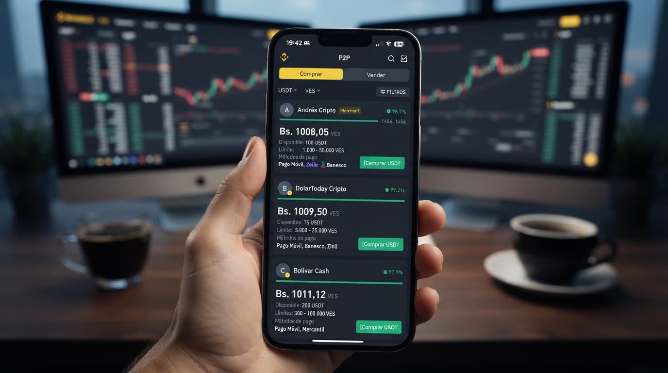 Comercio P2P en Venezuela registra diferencia de 3.83% entre exchanges