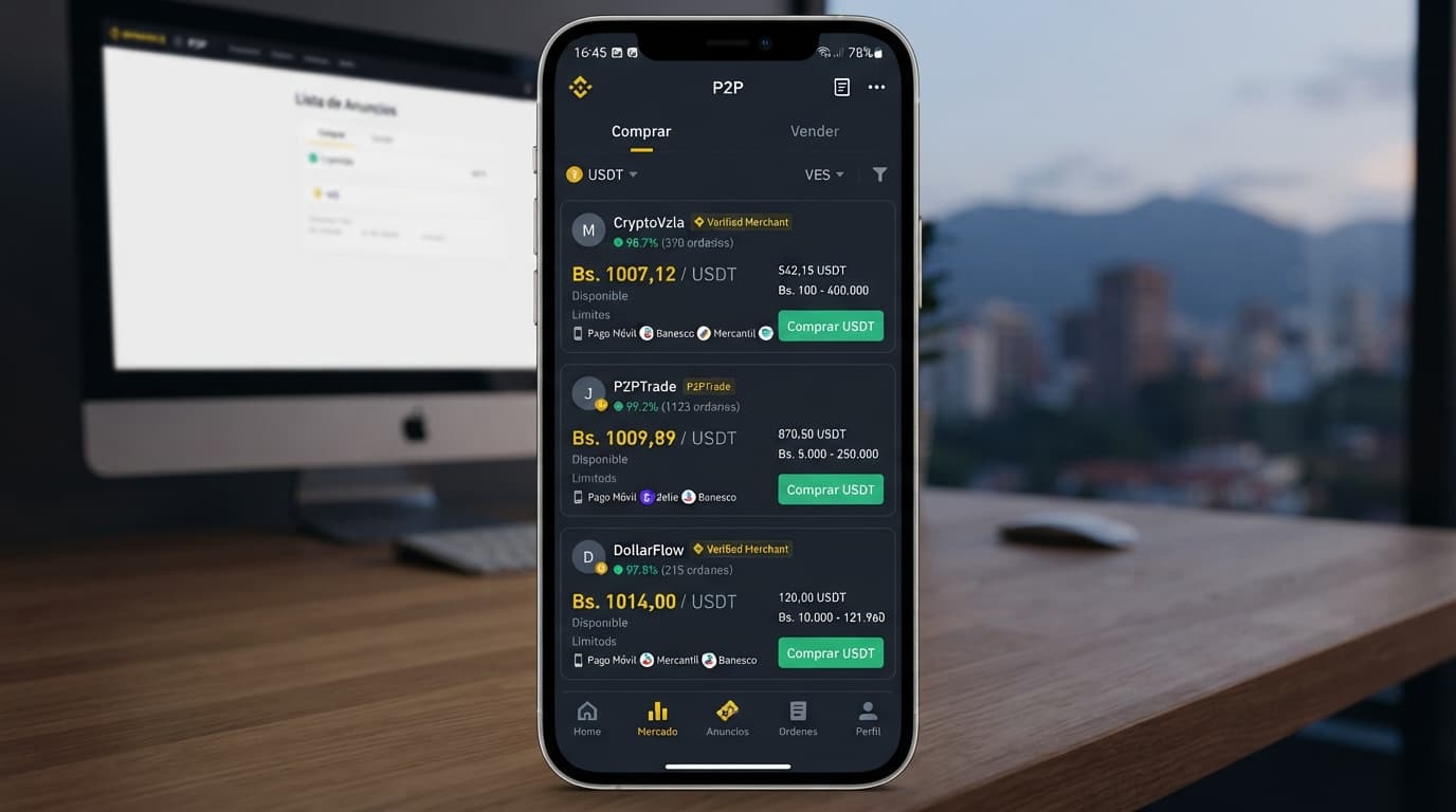 Comercio P2P en Venezuela: Spread del 6,05% y prima de USDT frente al BCV