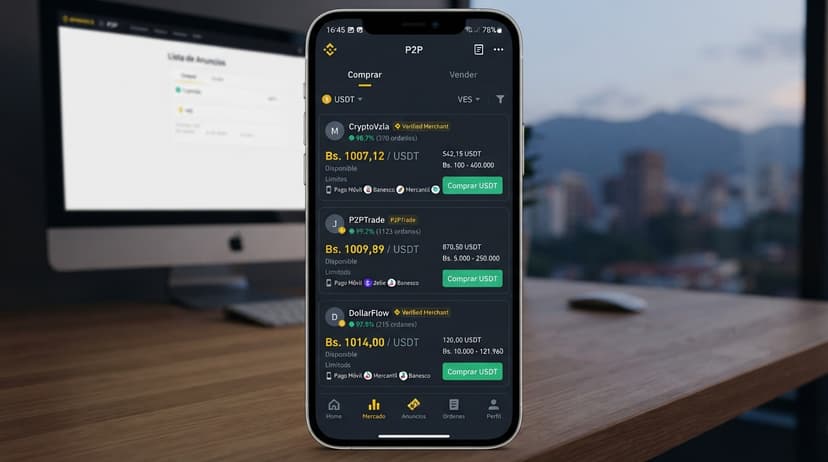 Comercio P2P en Venezuela: Spread del 6,05% y prima de USDT frente al BCV