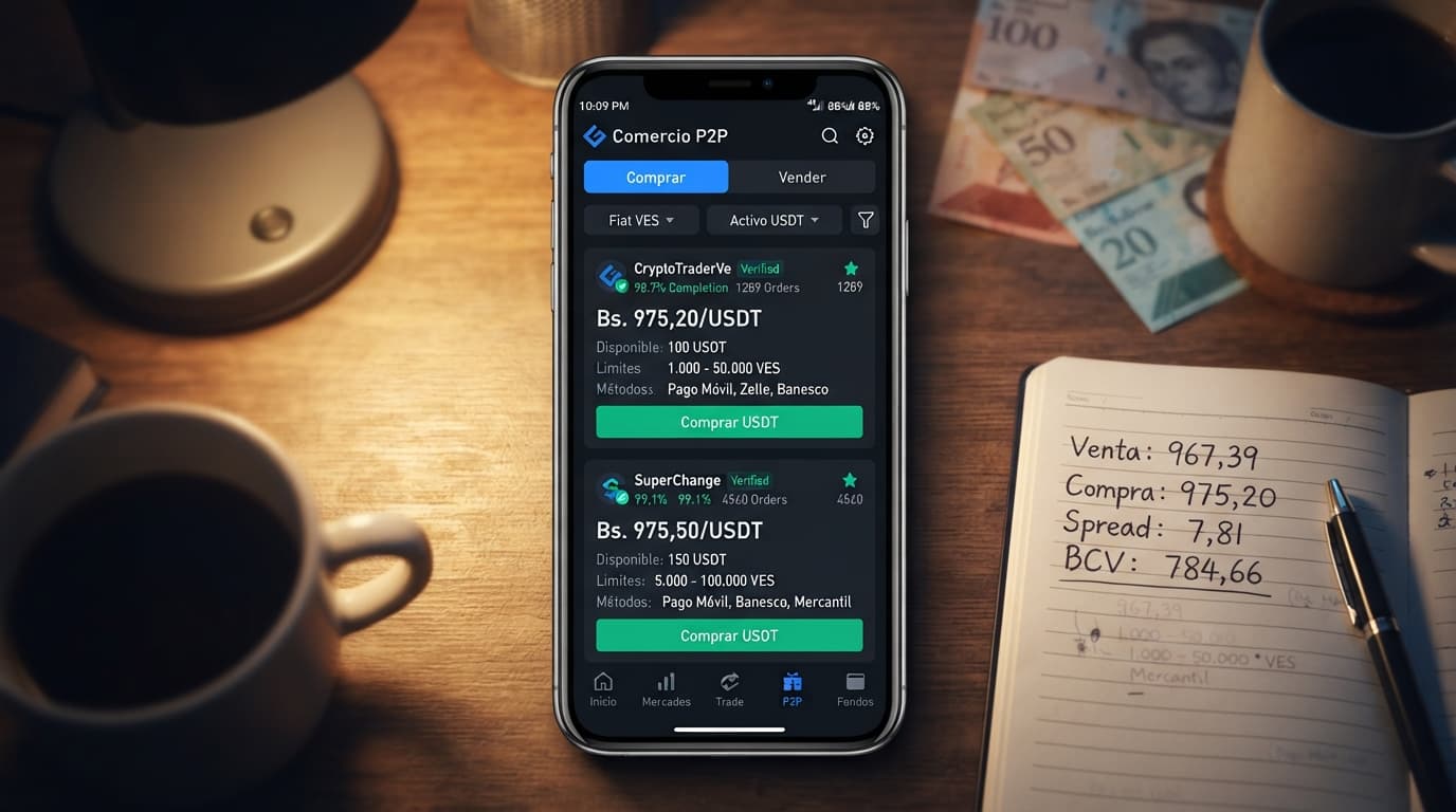 Cómo leer el libro de órdenes P2P: spread, profundidad y límites