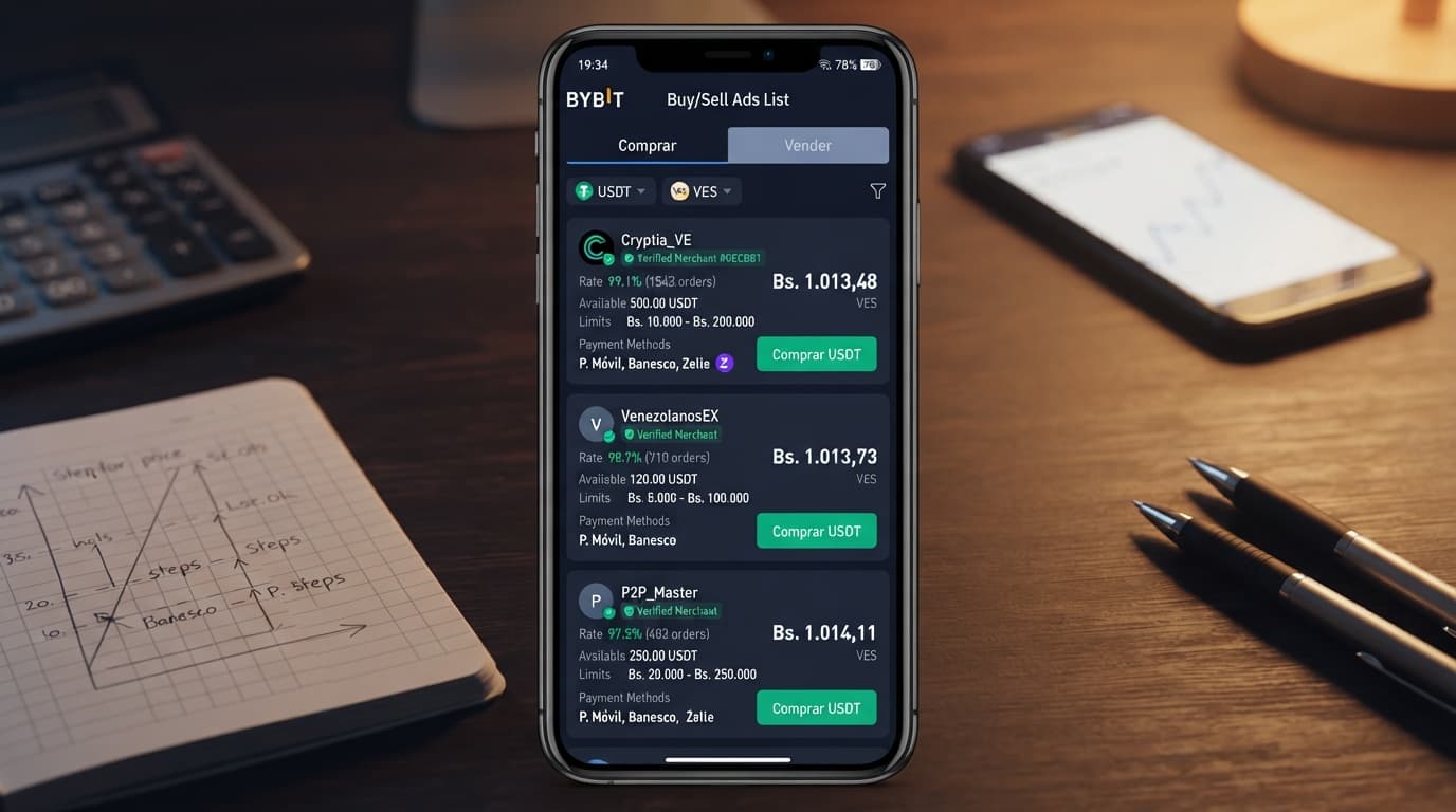 Cómo leer el order book P2P de USDT en Venezuela: guía práctica