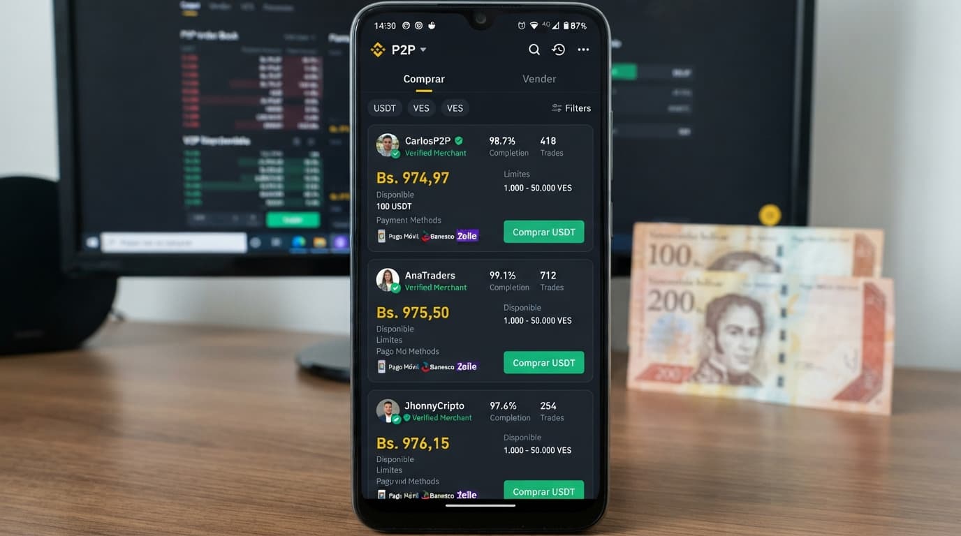 Cómo leer el order book P2P en Venezuela: spread, profundidad y desbalance