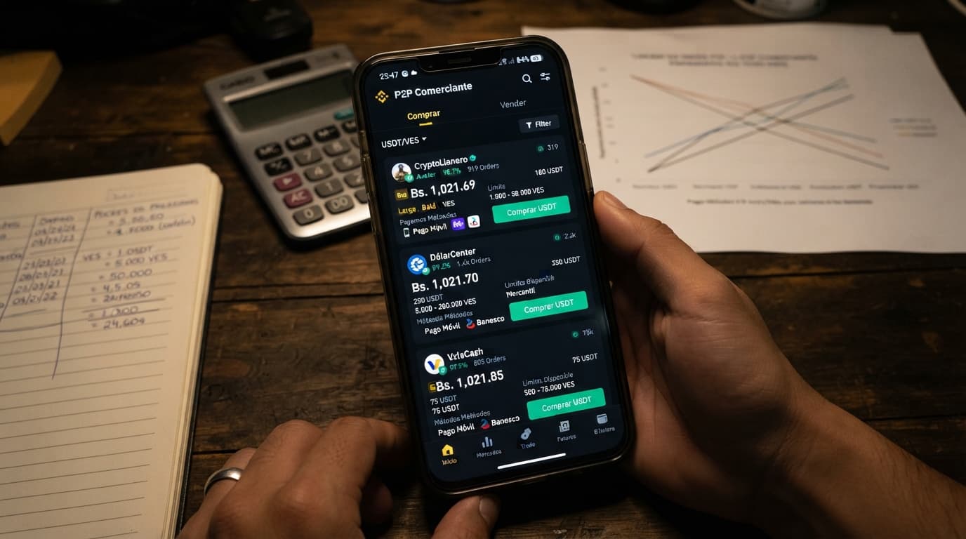 Cómo leer el spread y la prima del USDT P2P frente al BCV, con números