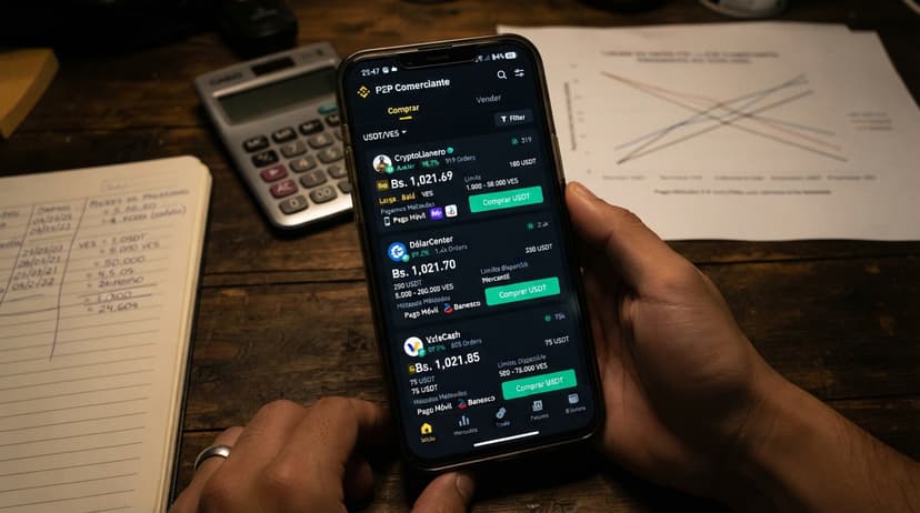 Cómo leer el spread y la prima del USDT P2P frente al BCV, con números