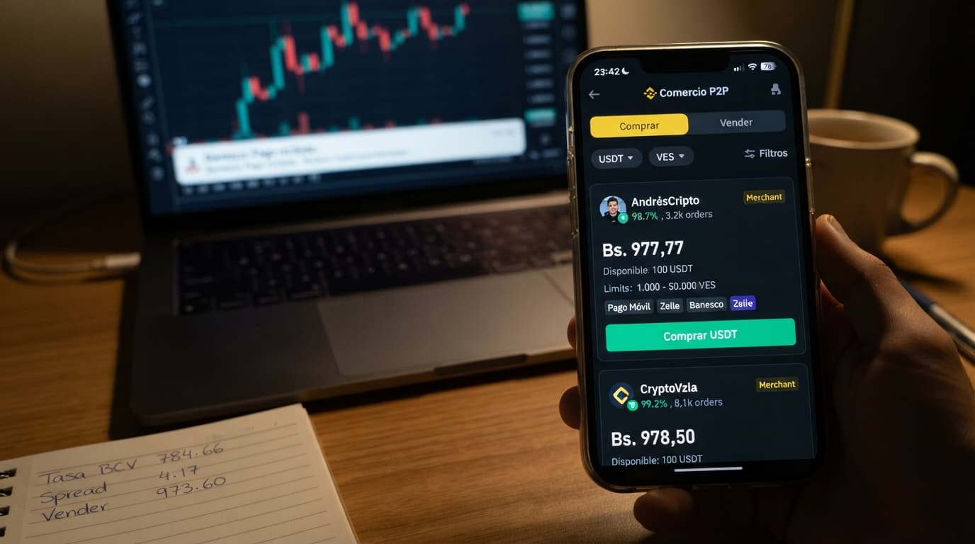 Cómo verificar el spread real en el order book P2P de USDT en Venezuela