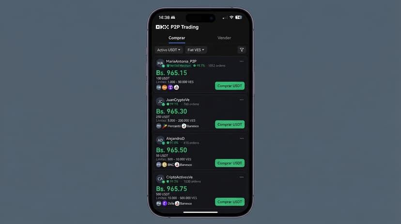 Desequilibrio del 86% en P2P USDT/VES: órdenes de compra superan US$1 millón