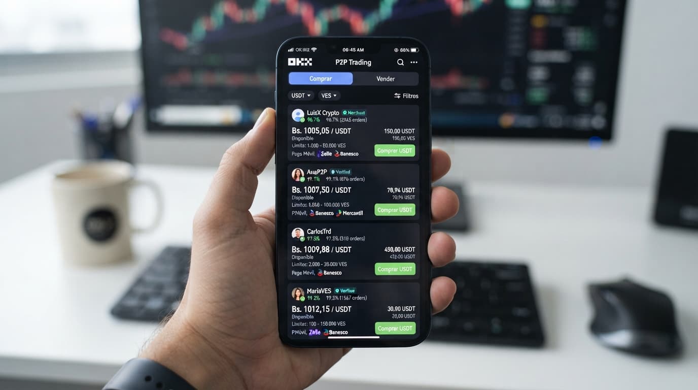 Diferencia de 2.20% entre Binance y Mexc en el comercio P2P en Venezuela