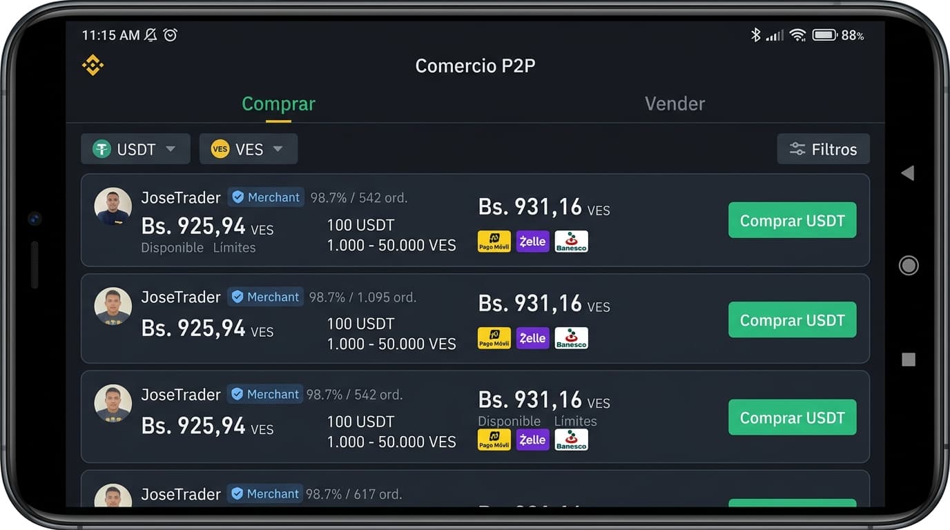 Disparidad del 10% en exchanges P2P de Venezuela: Binance, Bybit y OKX