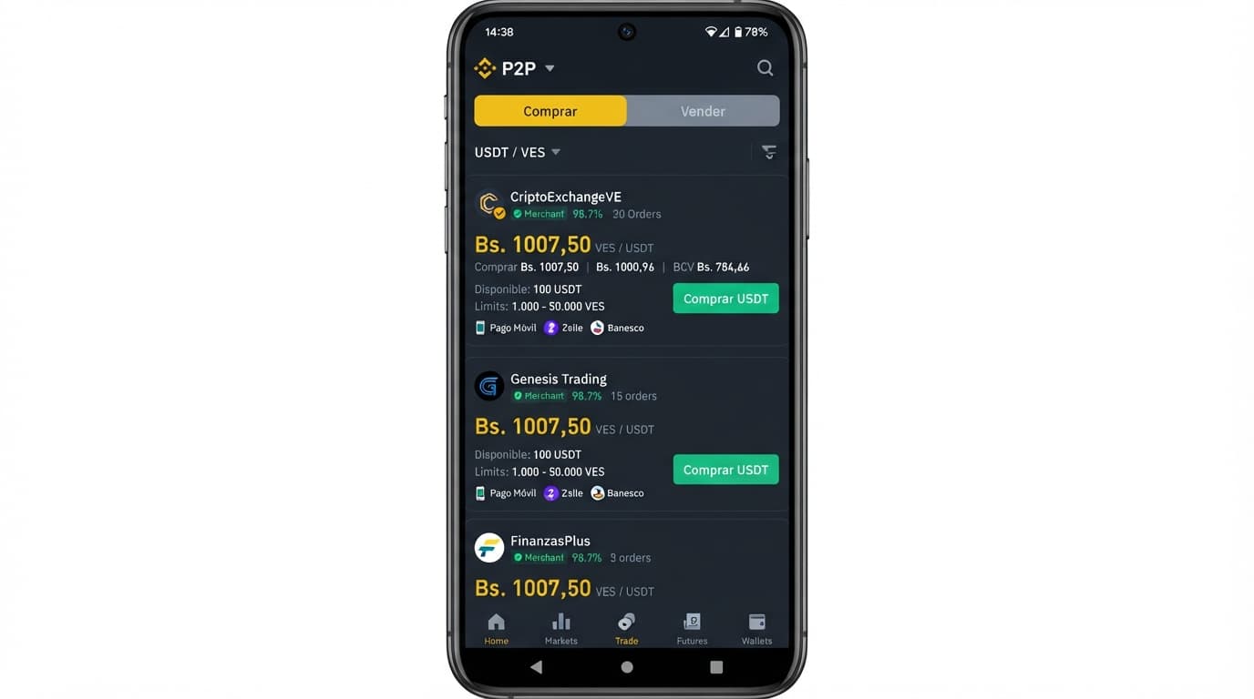 Dólar BCV a 881,07 Bs y prima del comercio P2P en 15%: impacto en USDT