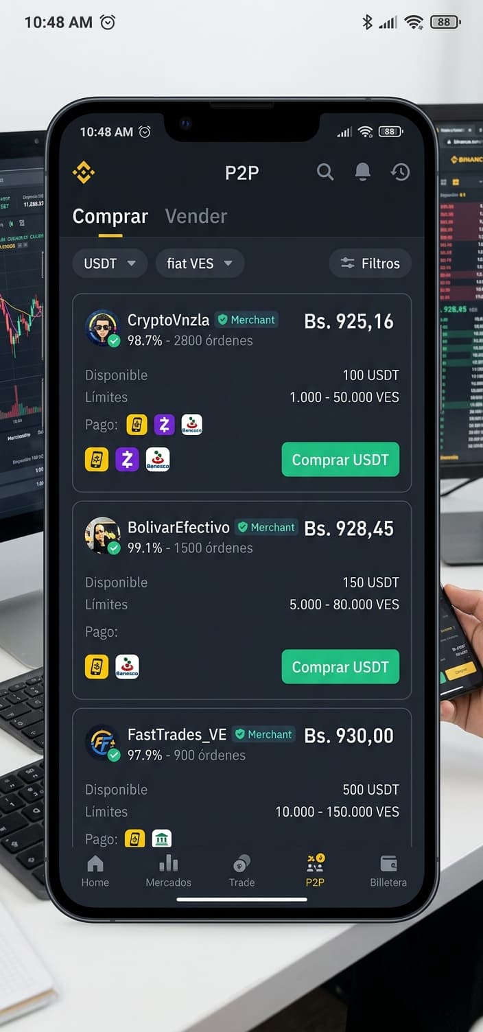 Guía P2P en Venezuela: Cómo auditar liquidez, spread y cuentas bancarias