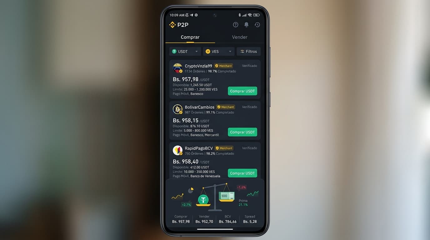 Guía práctica: cómo calcular el spread y la prima en el P2P de USDT/VES
