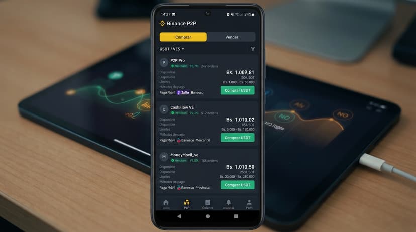 Liquidez P2P y spread del USDT: el peso de Banesco y Pago Móvil