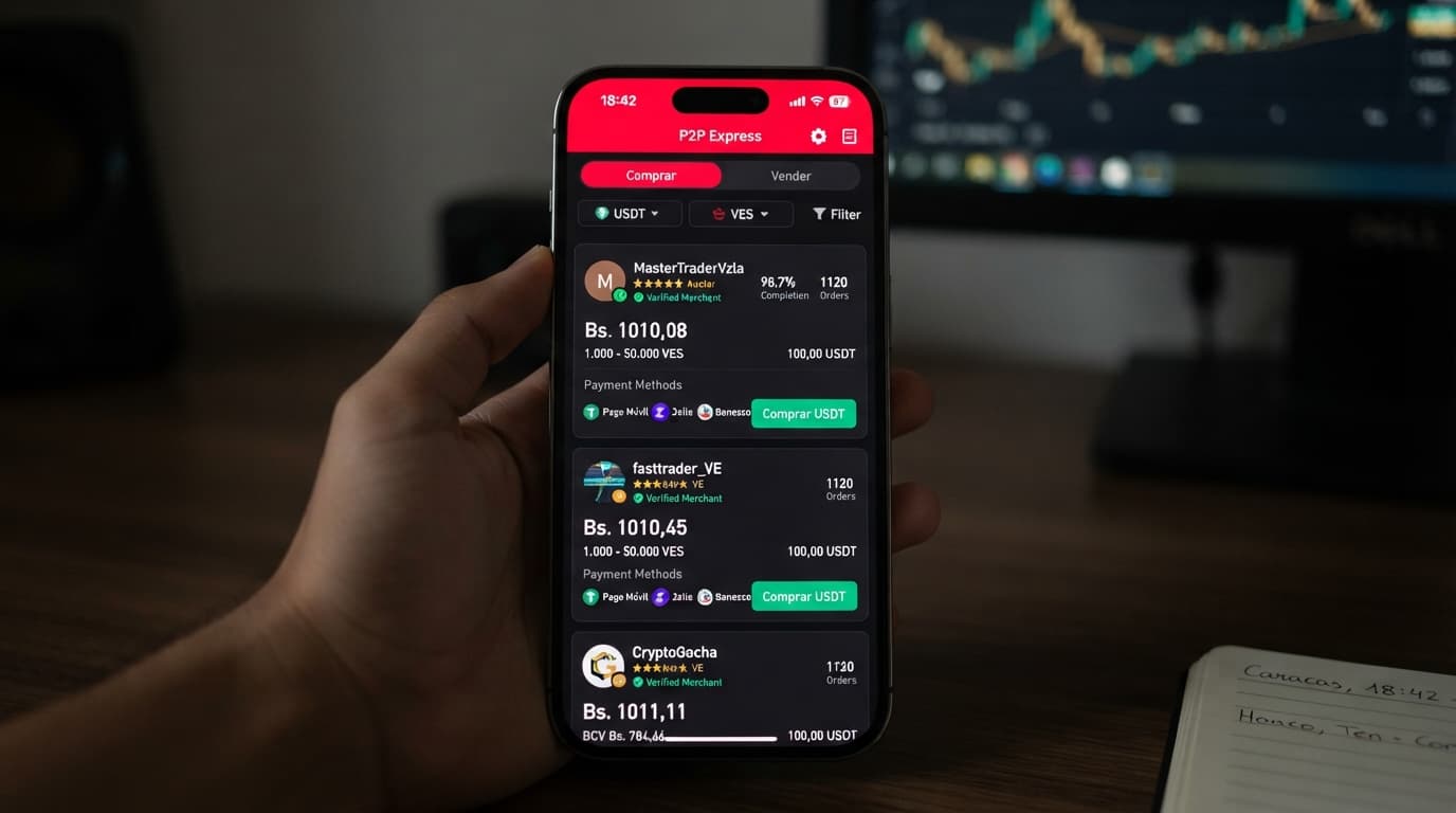 Liquidez y prima en el comercio P2P de USDT frente al BCV en Venezuela