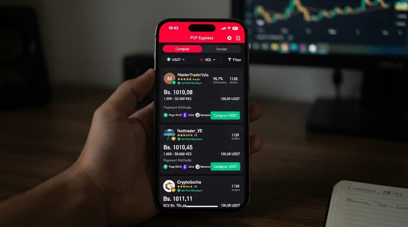 Liquidez y prima en el comercio P2P de USDT frente al BCV en Venezuela