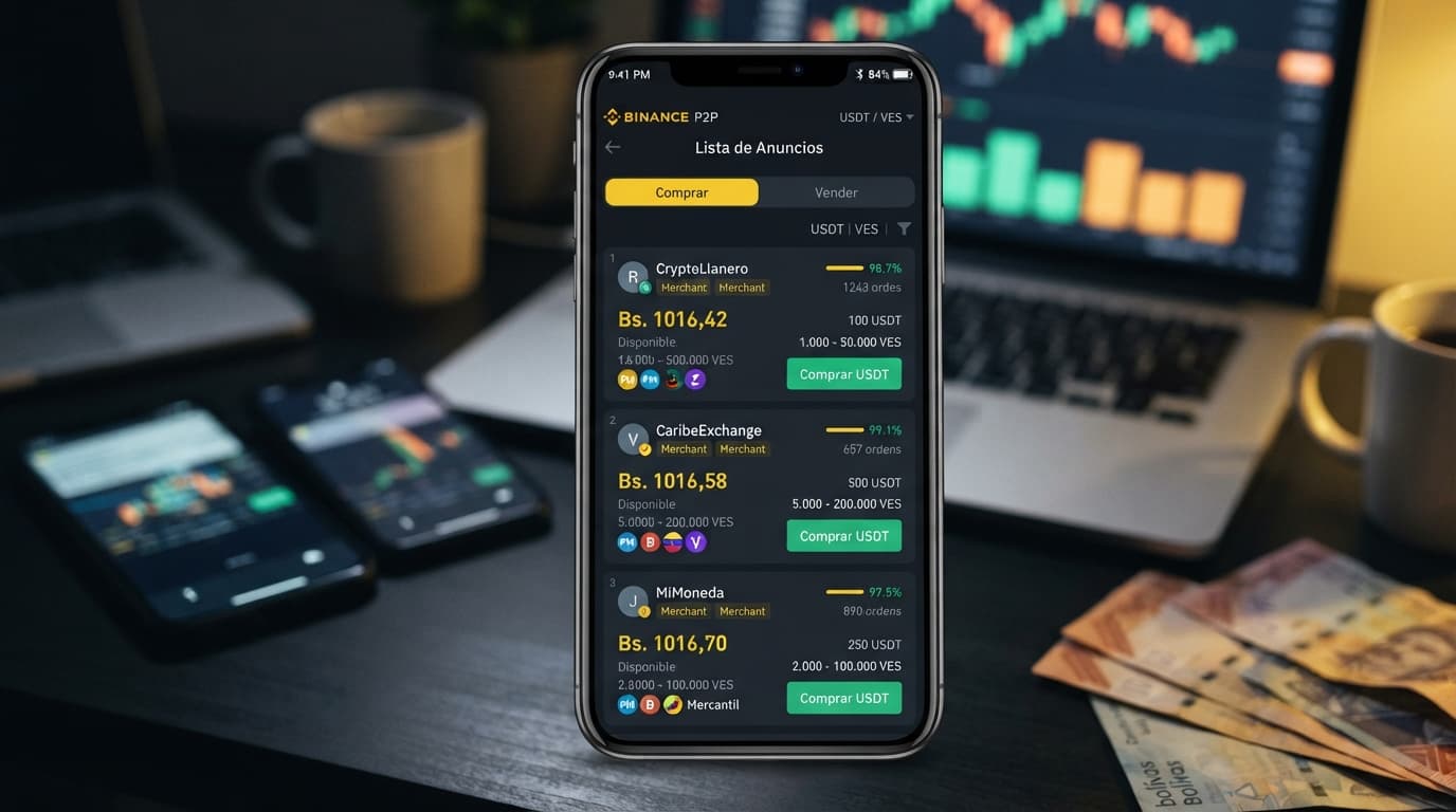 Order book P2P: cómo leer spread y bancos antes de operar USDT en Venezuela