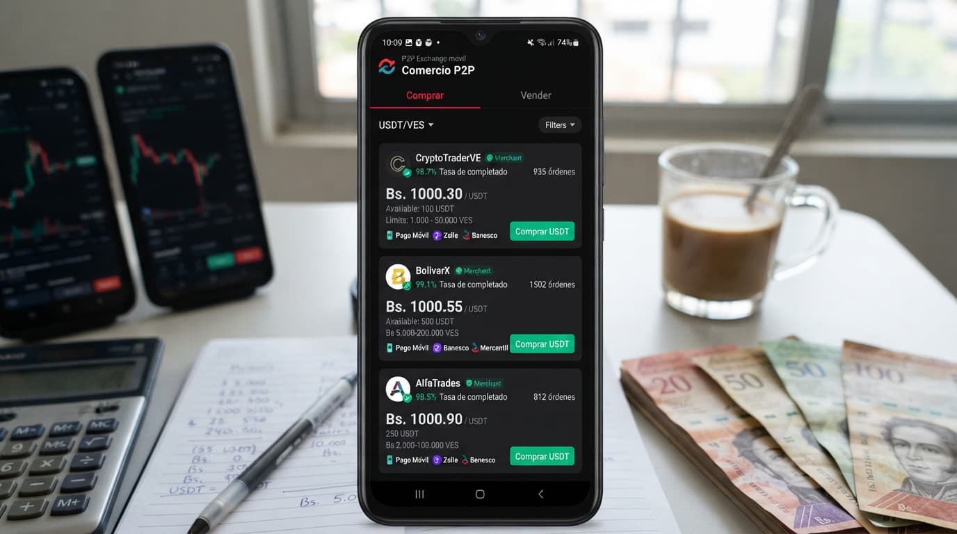 P2P USDT/VES: spread de Bs. 32,17, prima de 15,23% y semáforo amarillo (71)